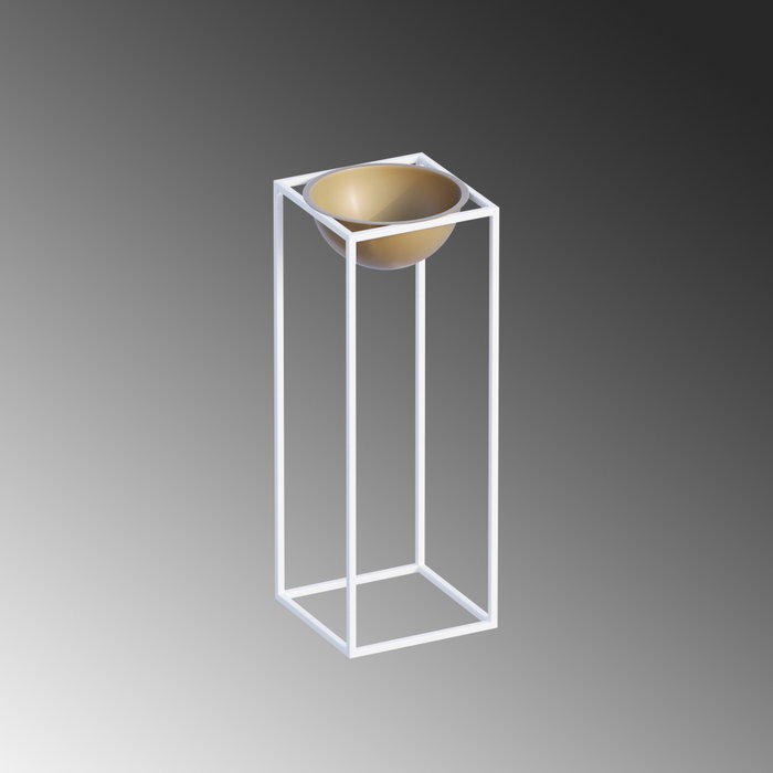 Aberto Design Maceta Decorativa GED-021-C Blanco y Dorado Aberto Design Maceta Decorativa GED-021-C Blanco y Dorado